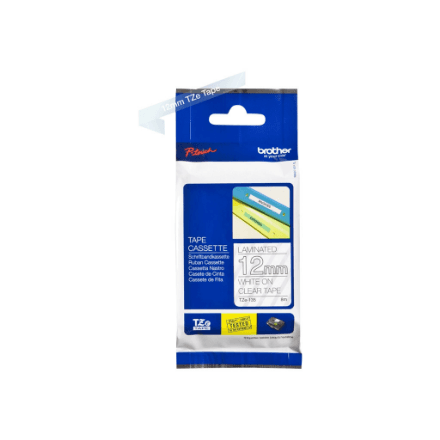 Brother | TZe-135 Laminated Tape | White on Clear | TZe | 8 m | 1.2 cm – nuotrauka 1
