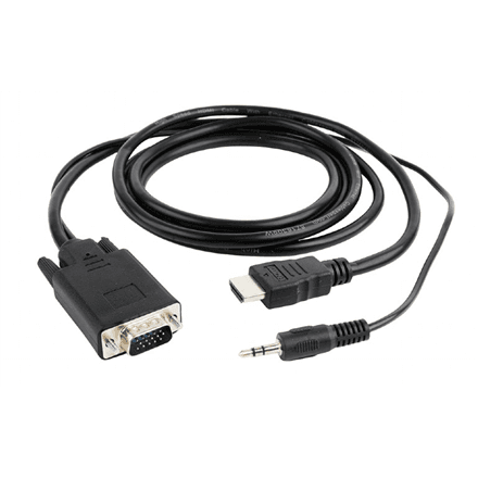Cablexpert HDMI to VGA and Audio Adapter Cable, Single Port, 1.8m, Black | Cablexpert – nuotrauka 1