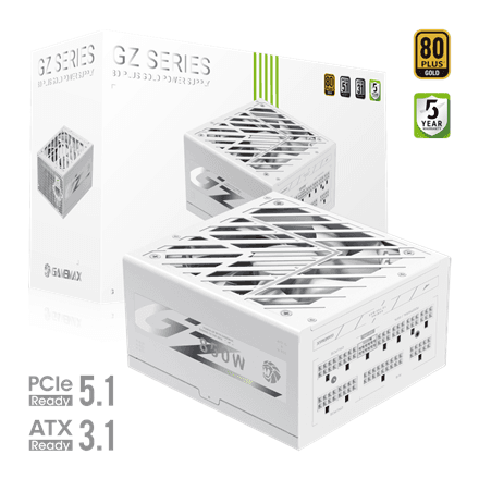 Gamemax PSU | GZ 850G WH | 850 W | Gold | White | Full Modular – nuotrauka 1