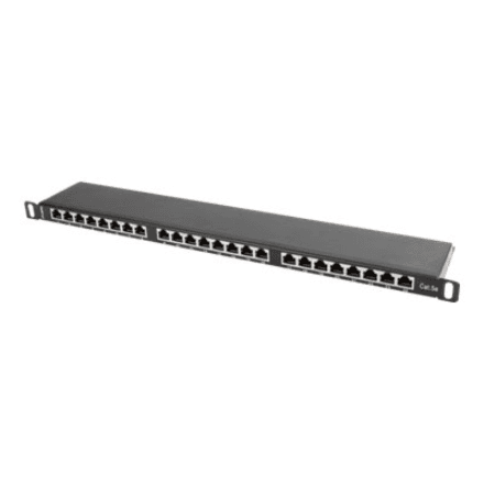 Lanberg Patch panel 24 port 0.5U 19" CAT.5E FTP with cable organizer shielded – nuotrauka 1