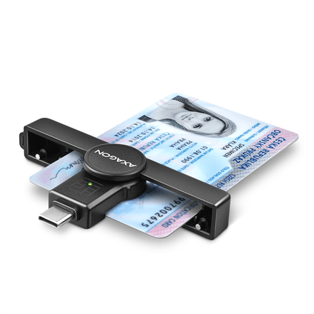 AXAGON Foldable pocket USB-C contact Smart/ID card reader | CRE-SMPC – image 1
