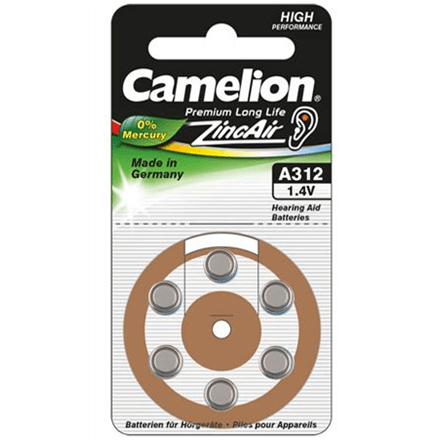 Camelion | A312/DA312/ZL312 | Zinc air cells | 6 pc(s) – nuotrauka 1