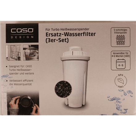 SALE OUT. Caso Spare filter for Turbo-hot water dispenser, 3 filters · Caso Spare filter for Turbo-hot water dispenser, 3pcs · DAMAGED PACKAGING – nuotrauka 1