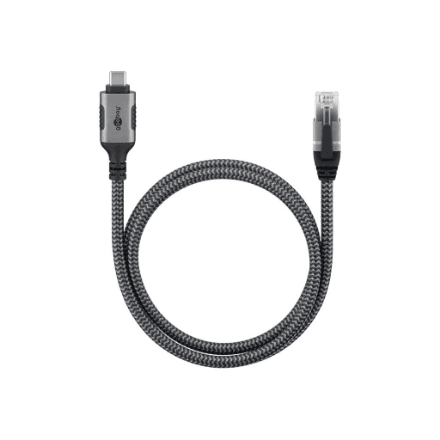 Goobay | USB-A 3.1 to RJ45 Ethernet Cable, 1 m | 70696 | Black – nuotrauka 1
