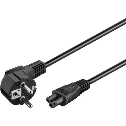 Goobay | Power supply cord (CEE/7/7 to mickey), angled | 68004 | Black – image 1