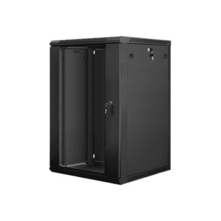 Lanberg Rack cabinet 19" wall-mount 18U/600x600 (flat pack) with glass door – image 1