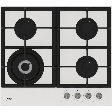 BEKO Hob | HILW64225SW | Gas | Number of burners/cooking zones 4 | Knob | White – image 1