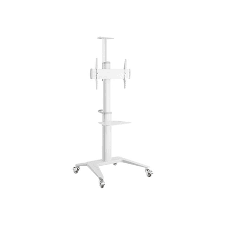 Gembird Aluminum TV floor stand with caster wheels, 37" - 70", white | Gembird – nuotrauka 1