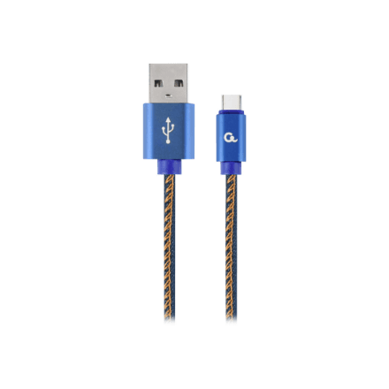 Cablexpert Premium Jeans (Denim) Type-C USB Cable with Metal Connectors – nuotrauka 1