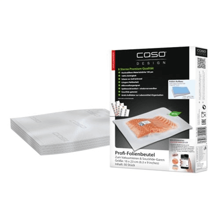 Caso | Foil bags | 01201 | 50 units | Dimensions (W x L) 16 x 23 cm | Ribbed – image 1