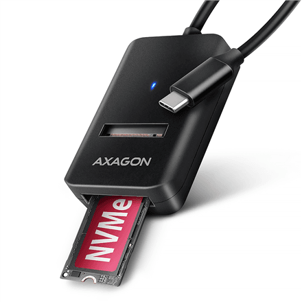 AXAGON USB-C 10Gbps adapter for fast connection of M.2 NVMe and SATA SSD, USB-C cable 10 cm | ADM2-CM – image 1