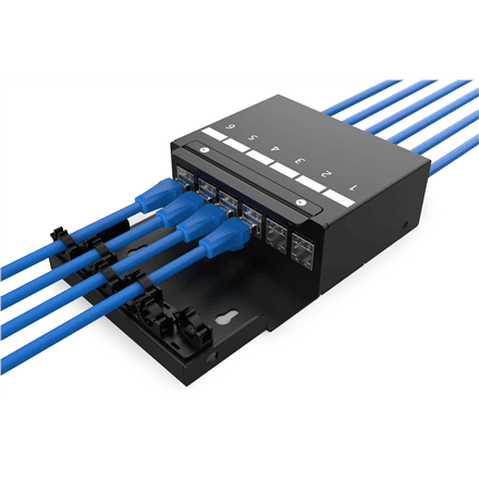 Digitus Consolidation point box, 6-port Keystone modules with intelligent cable manager | DN-93708-6 – nuotrauka 1