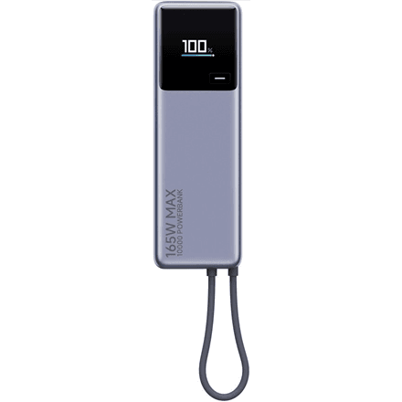 Xiaomi 165W Power Bank (Integrated Cable) | 10000 mAh | USB-C | Gray – nuotrauka 1
