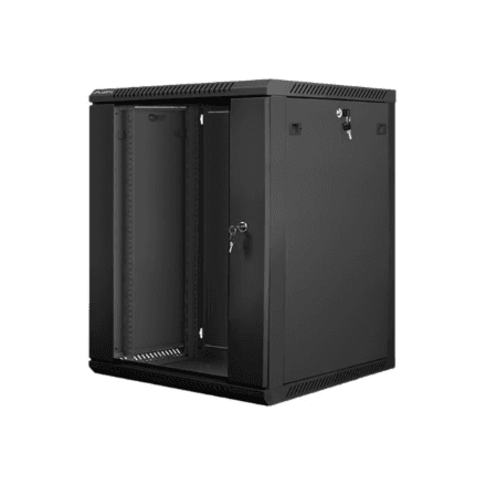 Lanberg Rack cabinet 19" wall-mount 15U/600x600 (flat pack) with glass door – image 1
