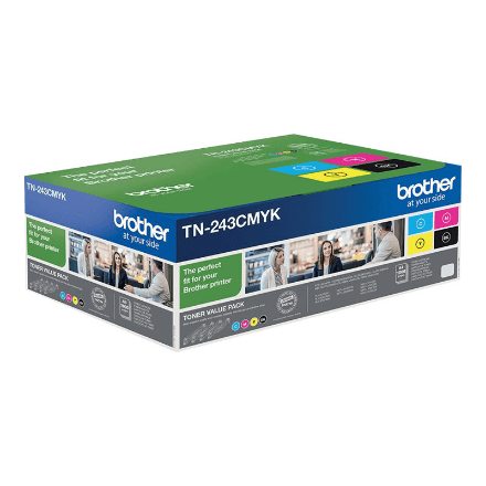 Brother TN-243CMYK, Toner Value Pack · Brother TN243CMYK · Brother TN243CMYK Value Pack - 4-pack - black, yellow, cyan, magenta - original - toner cartridge – image 1
