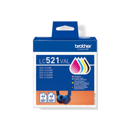 Brother LC521VAL | Ink Cartridge | Black, Cyan, Magenta,Yellow – image 1