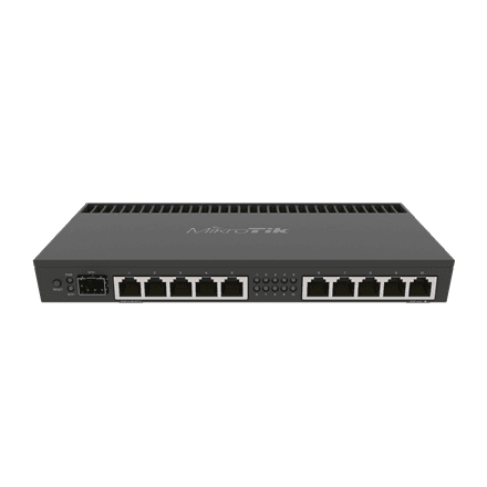 Mikrotik Wired Ethernet Router RB4011iGS+RM, Quad-core 1.4Ghz CPU, 1GB RAM, 512 MB, 1xSFP+, 1xSerial console port, PCB Temperature and Voltage Monitor, IP20, Cage and Desktop Case with Rack Ears, RouterOS L5 | MikroTi... – nuotrauka 1