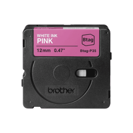 Brother BTAG-P35 | White on Pink | Btag – nuotrauka 1