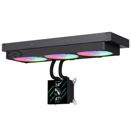 Gamemax CPU Liquid Cooler | GLACIER 360 LCD BK | Black – image 1
