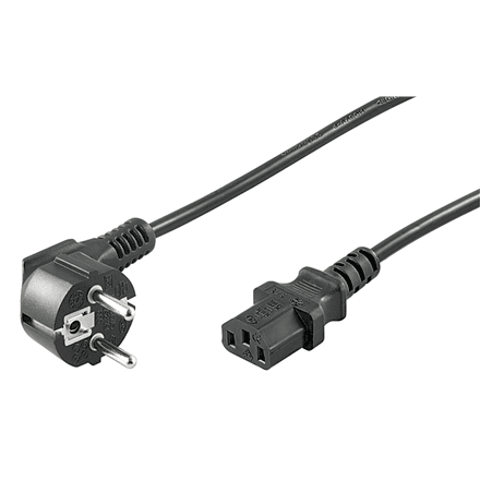 Goobay | Cold-device connection cord, angled | Black – image 1