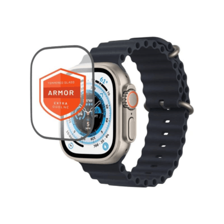 Fixed | Armor Tempered Glass for Apple Watch Ultra 49mm/Ultra 2 49mm | Black – nuotrauka 1