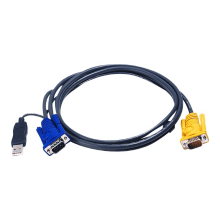 Aten | 1.8M USB KVM Cable with 3 in 1 SPHD and built-in PS/2 to USB converter | 2L-5202UP – image 1