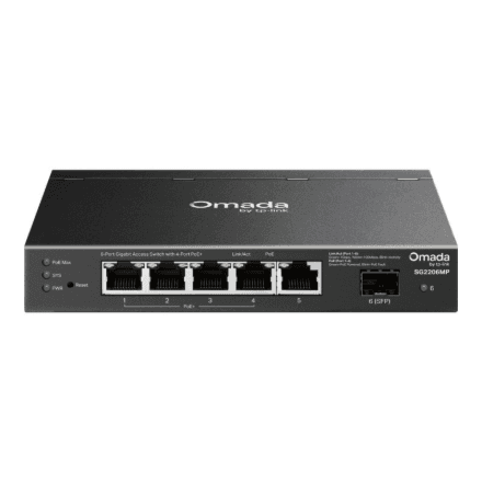 TP-Link SG2206MP Omada Access 6-Port Gigabit Switch with 4-Port PoE+ | TP-LINK – image 1