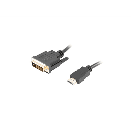 Lanberg HDMI to DVI-D Cable Dual Link with Gold-Plated 4K Connectors · CA-HDDV-20CU-0018-BK · HDMI to DVI-D – nuotrauka 1