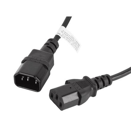 Lanberg | IEC 320 C13 to C14 Cable | CA-C13E-10CC-0018-BK – image 1