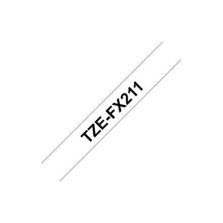 Brother | TZe-FX211 Flexible ID Laminated Tape | Black on White | TZe | 8 m | 0.6 cm – nuotrauka 1