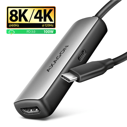 AXAGON Active converter RVC-HI8KPD, 100 W | USB Type-C to HDMI – nuotrauka 1