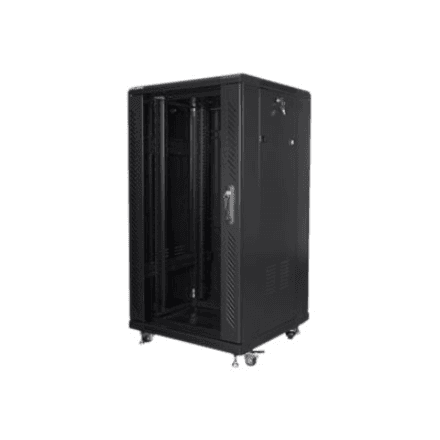 Lanberg | Rack cabinet 19" free-standing 22U/600x600 (flat pack) | FF01-6622-12B | Black – image 1