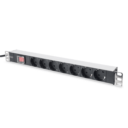 Digitus | Aluminum outlet strip with switch | DN-95402 | Sockets quantity 7 – image 1