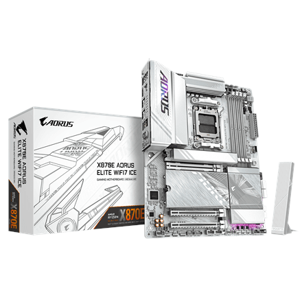 Gigabyte X870E AORUS ELITE WIFI7 ICE · Processor family AMD · Processor socket AM5 – nuotrauka 1