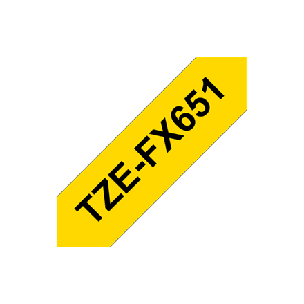 Brother | TZe-FX651 Flexible ID Laminated Tape | Black on Yellow | TZe | 8 m | 2.4 cm – nuotrauka 1