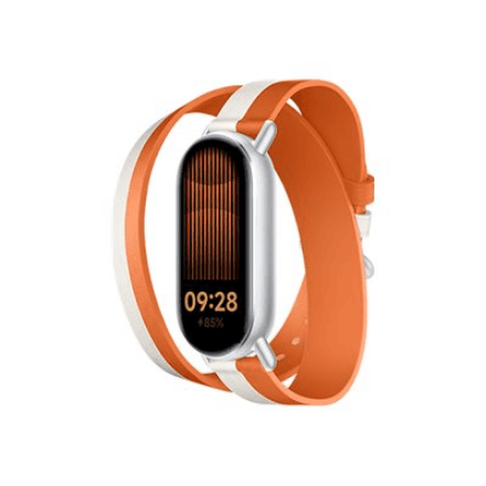 Xiaomi Dual-tone Leather Strap | 140–180mm | White and Orange | Calf Leather, PU (inside) – nuotrauka 1