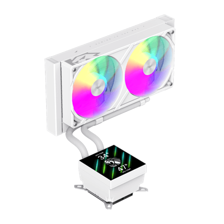 Gamemax CPU Liquid Cooler | GLACIER 240 LCD WH | White – nuotrauka 1