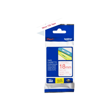Brother | TZe-242 Laminated Tape | Red on White | TZ | 8 m | 1.8 cm – nuotrauka 1