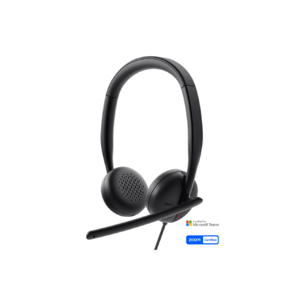 Dell | Headset | WH3024 | Built-in microphone | USB-C, USB-A | Black – image 1
