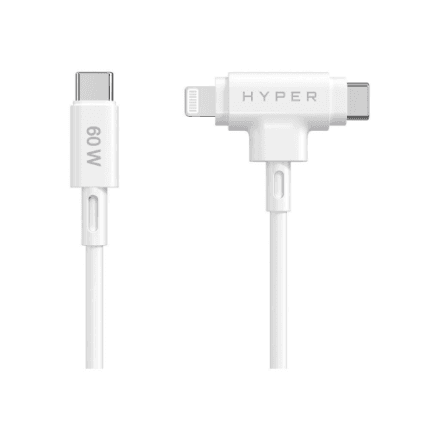 Hyper | HyperJuice Silicone USB-C to USB-C and Lightning Hybrid 60W Cable – nuotrauka 1