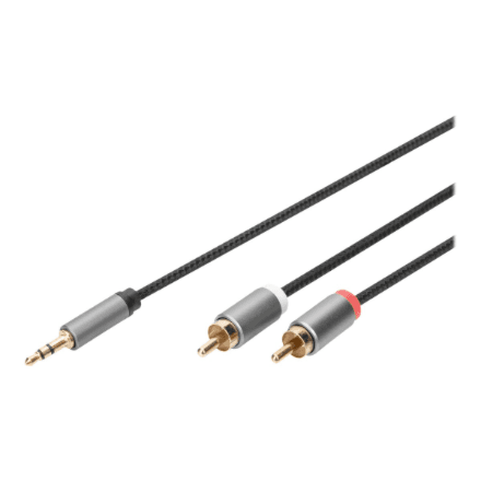 Digitus Audio adapter cable, 3.5 mm stereo jack to RCA | DB-510330-010-S – nuotrauka 1