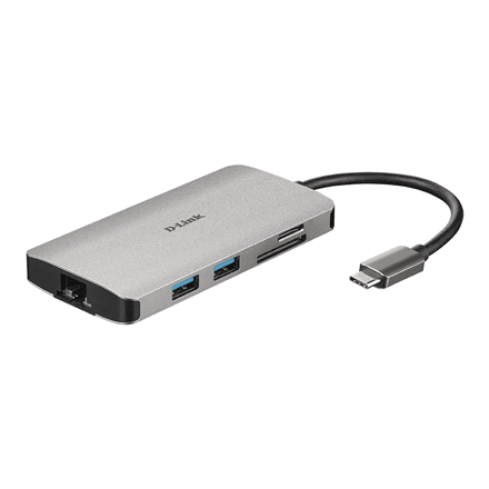 D-Link 8-in-1 USB-C Hub with HDMI/Ethernet/Card Reader/Power Delivery – image 1