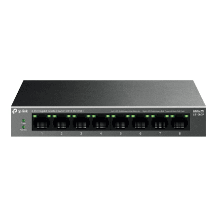 TP-LINK | 8-Port Gigabit Desktop Switch with 8-Port PoE+ | LS108GP | Unmanaged | Desktop – image 1