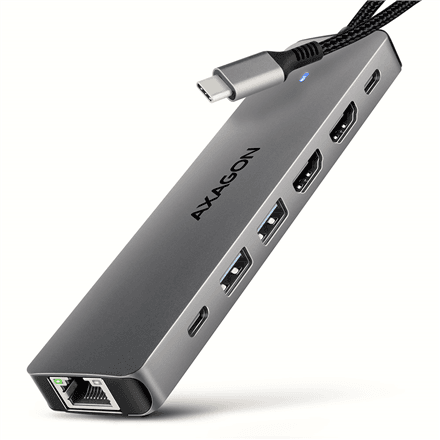 AXAGON USB-C 5Gbps DUAL 4K DISPLAY 7in1 Hub | HMC-7HX2 – image 1