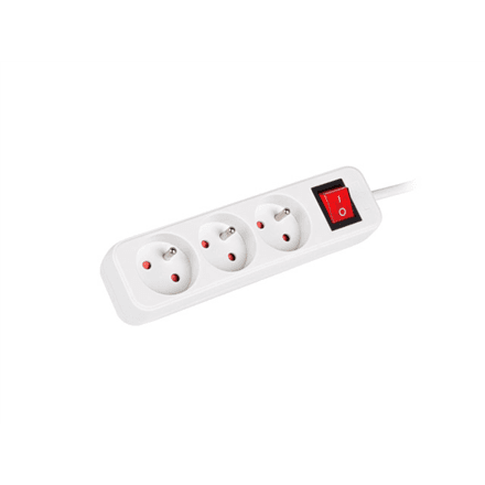 Lanberg Cable Power Strip 3M 3X French Outlets with Switch, Quality-Grade Copper | PS1-03E-0300-W – nuotrauka 1
