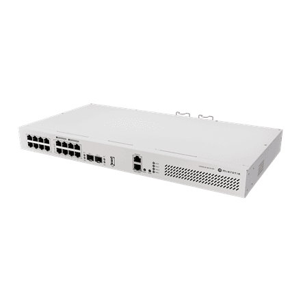 MikroTik | Cloud Router Switch with RouterOS L5, racmount case | CRS418-8P-8G-2S+RM – nuotrauka 1