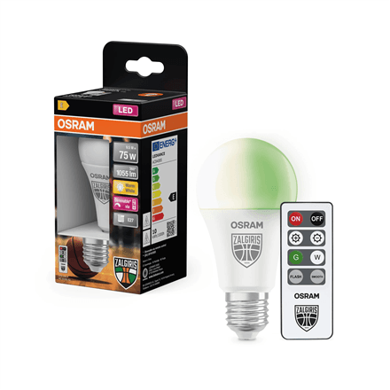 Osram Žalgiris Edition E27 1055lm LED Lamp with Remote · E27 · 9.5 W – image 1