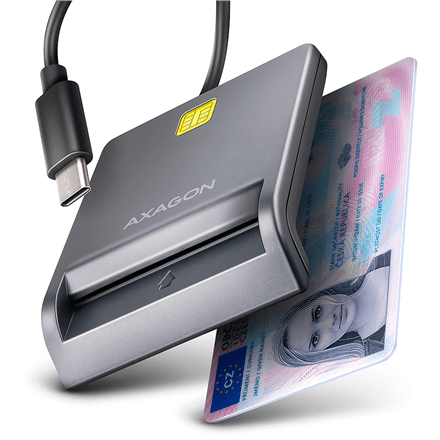 AXAGON USB-C Smart Card FlatReader | CRE-SM3TC – nuotrauka 1