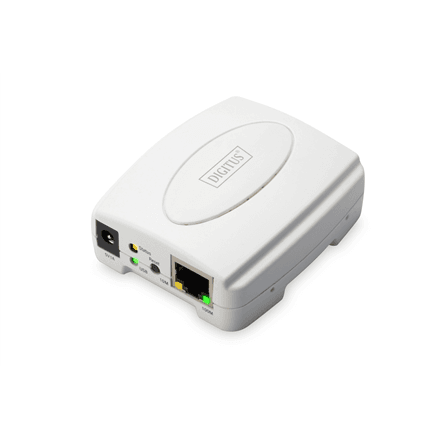 Digitus | USB Print Server, 1-Port 1x RJ45, 1x USB A, USB 2.0 | DN-13003-2 | White – image 1