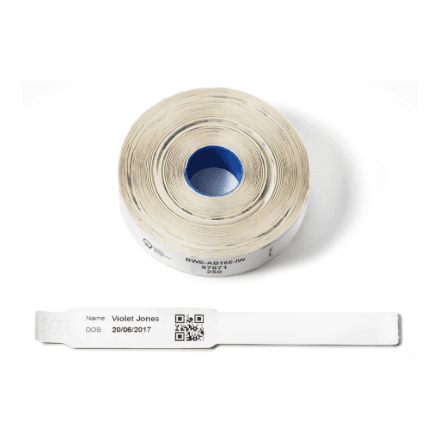Brother BWE-AB165-IW Direct Thermal Wristbands for Infants (250 pcs per roll) | Brother – image 1